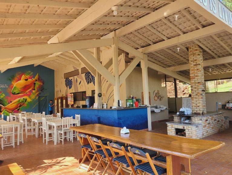 receptivo e espaço do buffet no parque